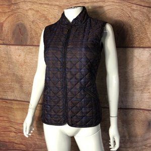 Orvis Quilted Vest Purple Plaid Zip Up Medium